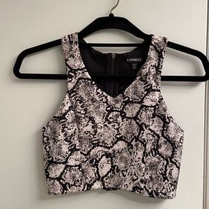 Express snakeskin crop top